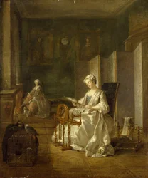Intérieur avec deux figures, 18ème siècle